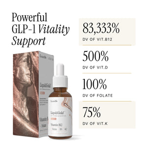 LiquidGold Ultra Strength Liposomal Vitamin B12 with Folate, D3, K2