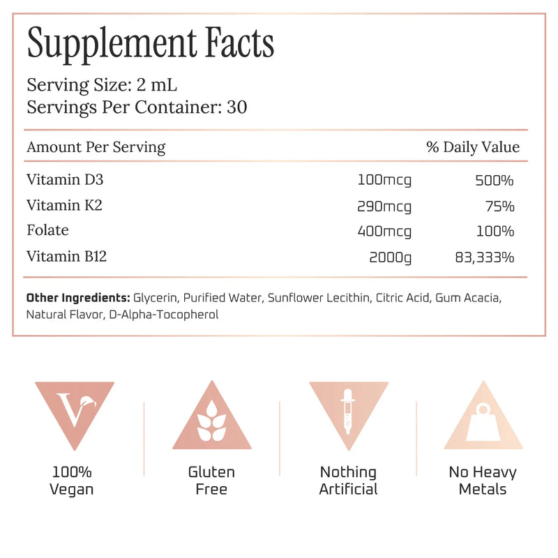 LiquidGold Ultra Strength Liposomal Vitamin B12 with Folate, D3, K2
